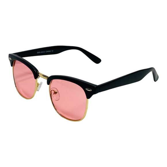 6095 | Pink Lens Browline Sunglasses - Picture 3 of 5